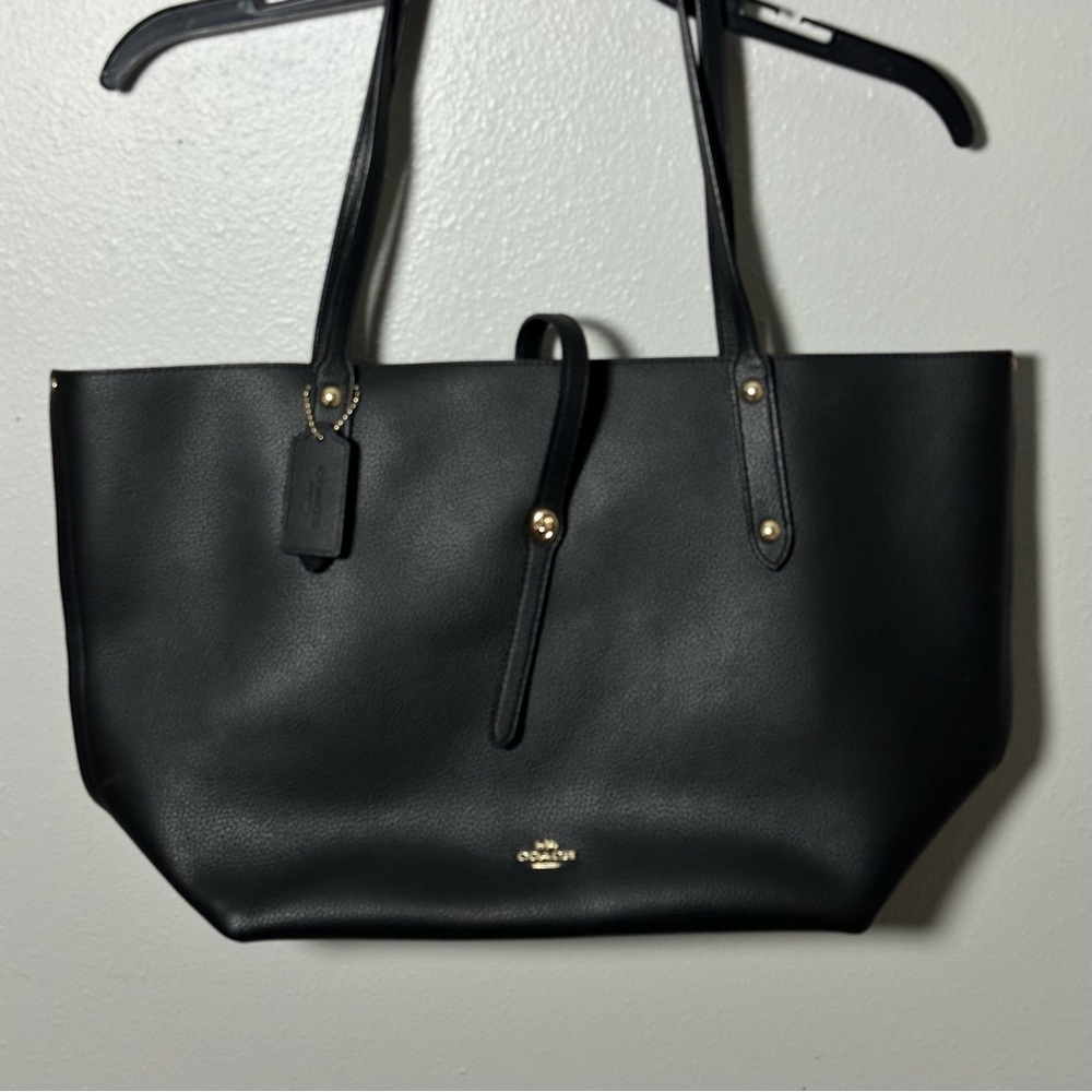 Coach Black Market Pebbled Tote Bag with Gold‎ Accents Large - Picture 2 of 11